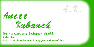 anett kubanek business card